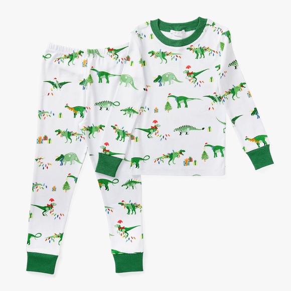 Christmas Dino Organic Cotton Pajama Set - PBK - Picture 5 of 9